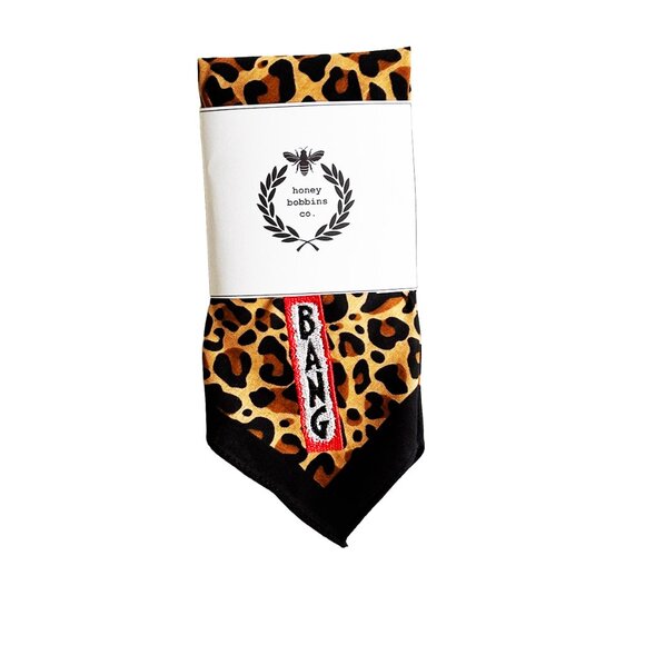 Embroidered BANG Leopard Print Bandana | Tribute to Bey - Picture 4 of 5